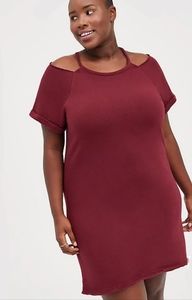 Torrid Fleece Cold Shoulder Dress